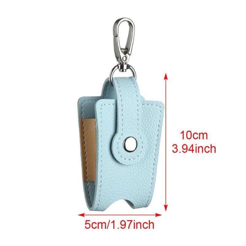 PU Leather Hand Sanitizer Holder with Metal Keychain Empty Refillable Bottle Perfect Small Gift for Friends