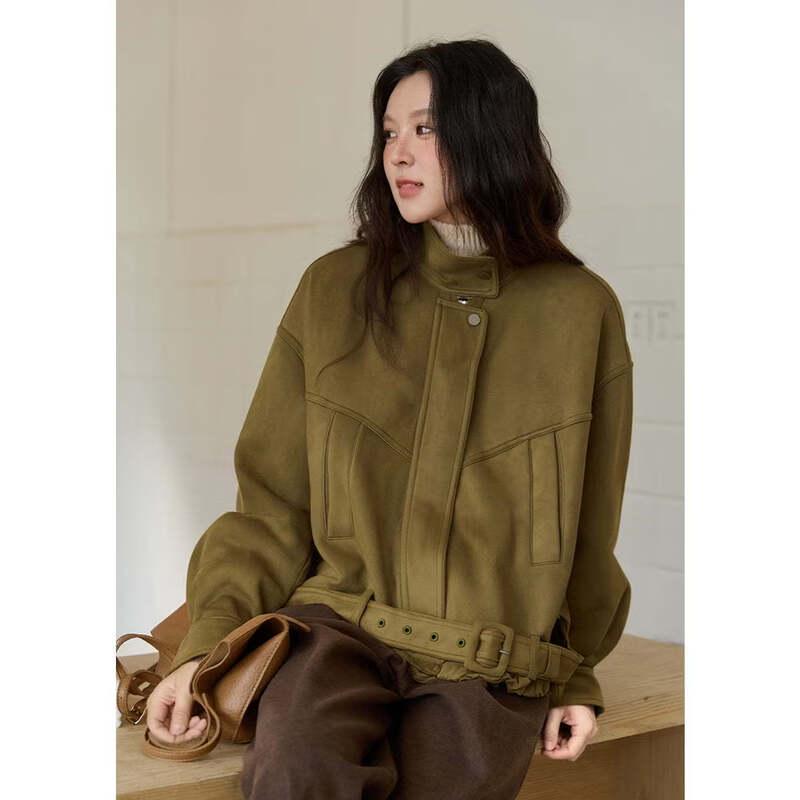 

Mi Xiu Women s Snowflake Fleece Stand Collar Jacket M