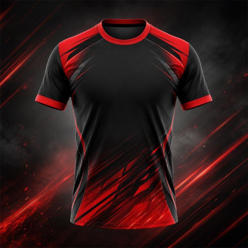 Stripe Design Football Jersey T Shirt For Short Sleeve Sports Training Top Quick Dry Soccer Uniform Style Summer Outdoor