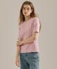 BASIC HOUSE Women'S Ribbed Short Sleeve T-Shirt Pink Lyts3201