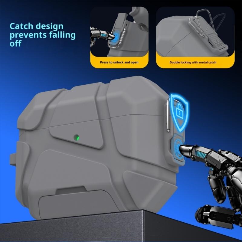 Secure Lock Protective Earphone Case Phone Stand 2 in 1 Design For Pods Pro3 With LED Charging Light