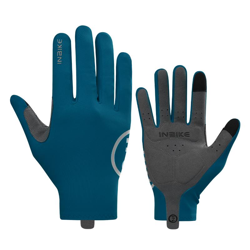 INBIKE Touch Screen Cycling Gloves Full Finger Thickened Palm Pad MTB Bike Gloves Spring Summer Bicycle Gloves Man