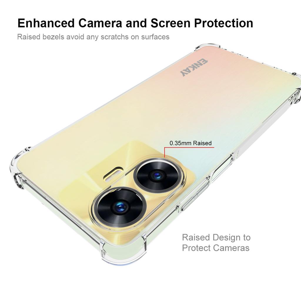 ENKAY HAT PRINCE For Realme C55 Smartphone Case Anti-slip Strip Edge Drop-proof TPU Clear Phone Cover