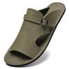 Men's Breathable Cowhide Beach Slippers - Soft Sole Roman Sandals, Size 47