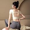 ACKDCS Women's Short Sleeve Crop Top for Yoga & Running