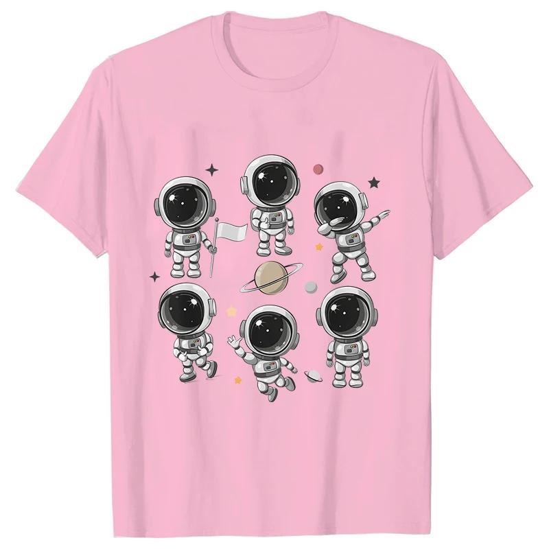 Harajuku Funny Aesthetic Tshirt Women Summer Fashion Cartoon Astronaut Graphic Y2k Tops Universe Space Punk Female Tees Shirt