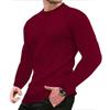Men's Fashion Waffle Pullovers Long Sleeve O-Neck Solid Color Soft Comfortable Skin-friendly Slim Male Tops