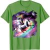 Space Cat Riding Unicorn Graphic Print Mens Cotton Casual Crewneck Tshirt