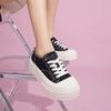 Kappa Thick Sole Height Increasing Retro Non-Slip Wear-Resistant Low-Top Skate Shoes Women sneaker Black K0E25CC30J-990