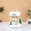 Christmas Holiday House Figurines Xmas Ornament Glowing for Tabletop