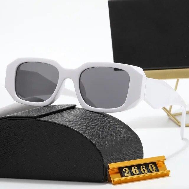2024 Novos óculos de sol quadrados elegantes para mulheres e homens, óculos de sol de luxo, vintage, irregular, personalidade, para dirigir, praia