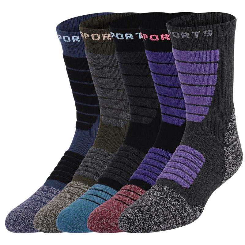 Mingjun Thick Winter Wool Socks, 5-Pair Pack