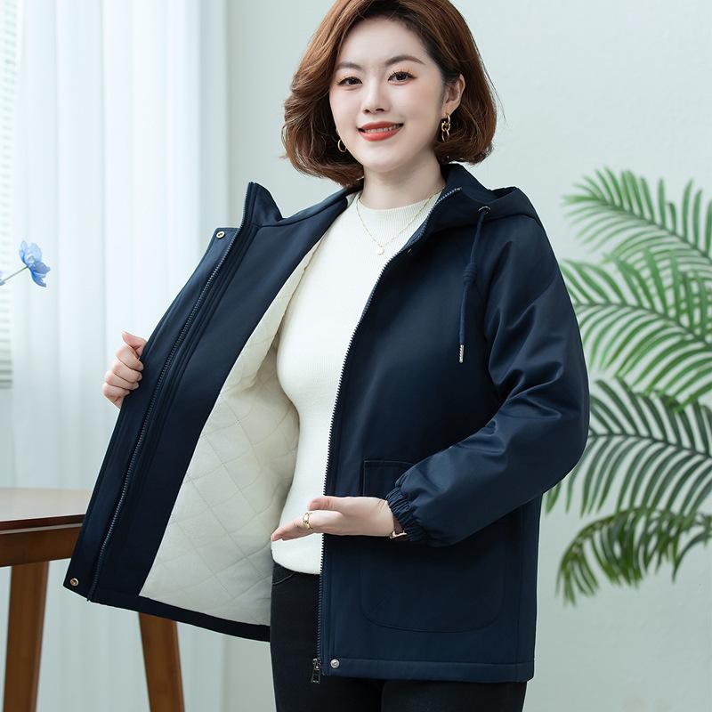 Women's Versatile Hooded Cotton-Padded Jacket for Spring/Autumn 2025 - New Fashion, Short, Plus Size Trend.