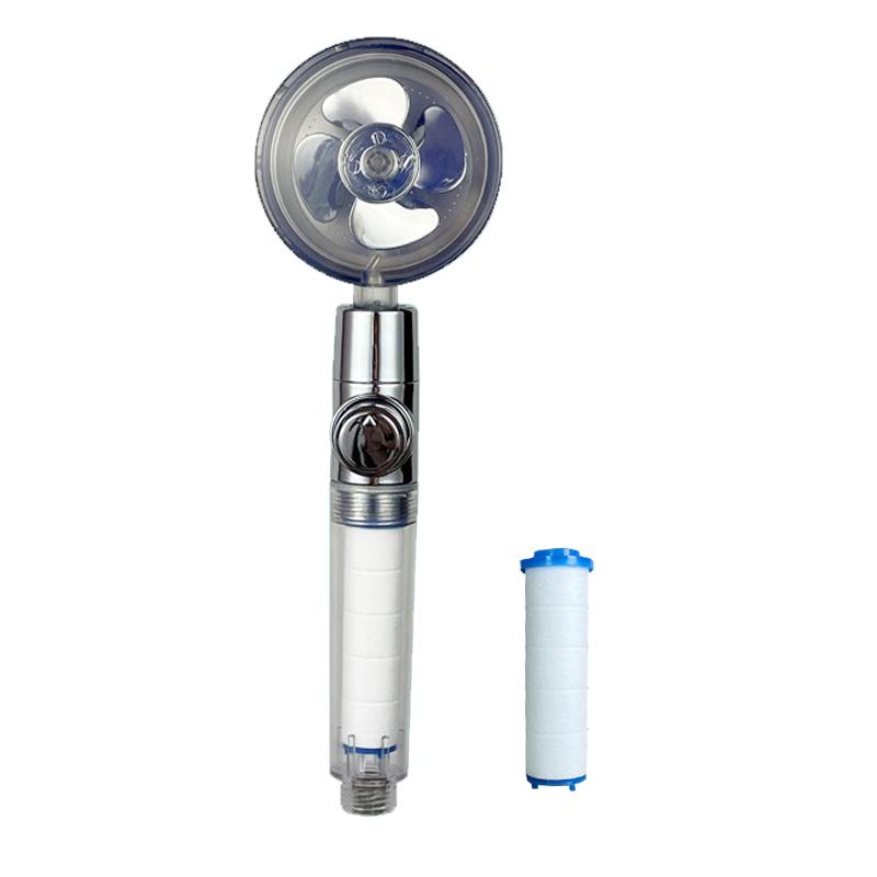 VILOYI Shower Head Water Saving High Pressure Handheld Turbo Propeller Showerhead Adjustable Water Flow Bathroom Filter Nozzle