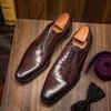 Men'S Shoes Business Dress Square Head Three Joint Men'S Korean Version Leather Shoes Men'S Leather Sole Shoes