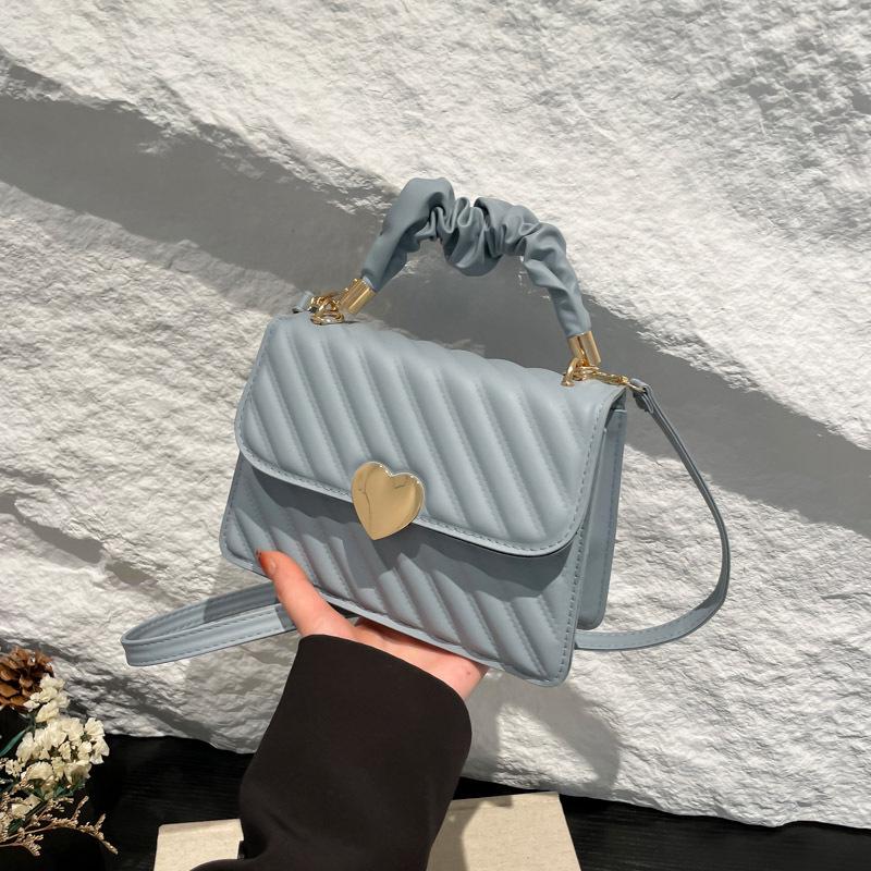 Delikatna plisowana torebka w stylu koreańskim: Wiosna 2024 Wszechstronna Mała Kwadratowa Torebka Matka-Dziecko