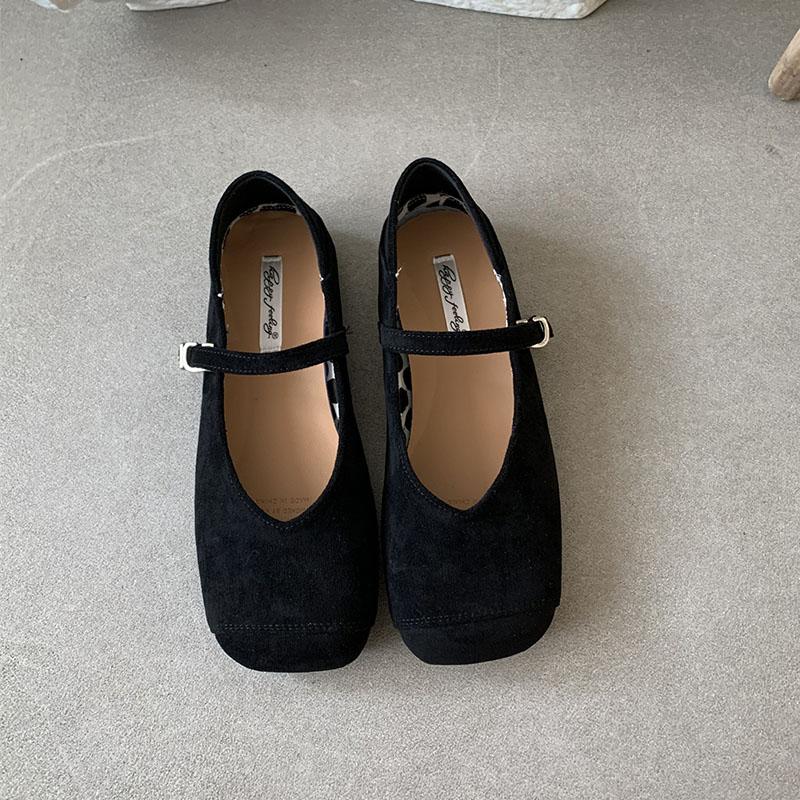 Fashion Fashion Shallow Footwear Buckle Strap Women Mary Janes Flats Shoes Luxury Female Square Toe Ladies Flats With Shoes 2025 New
