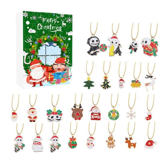 Weihnachts Schneemann Adventskalender 24-Tage Countdown Weihnachtsgeschenkset 2D Cartoon Schneemann Hängedekorationen