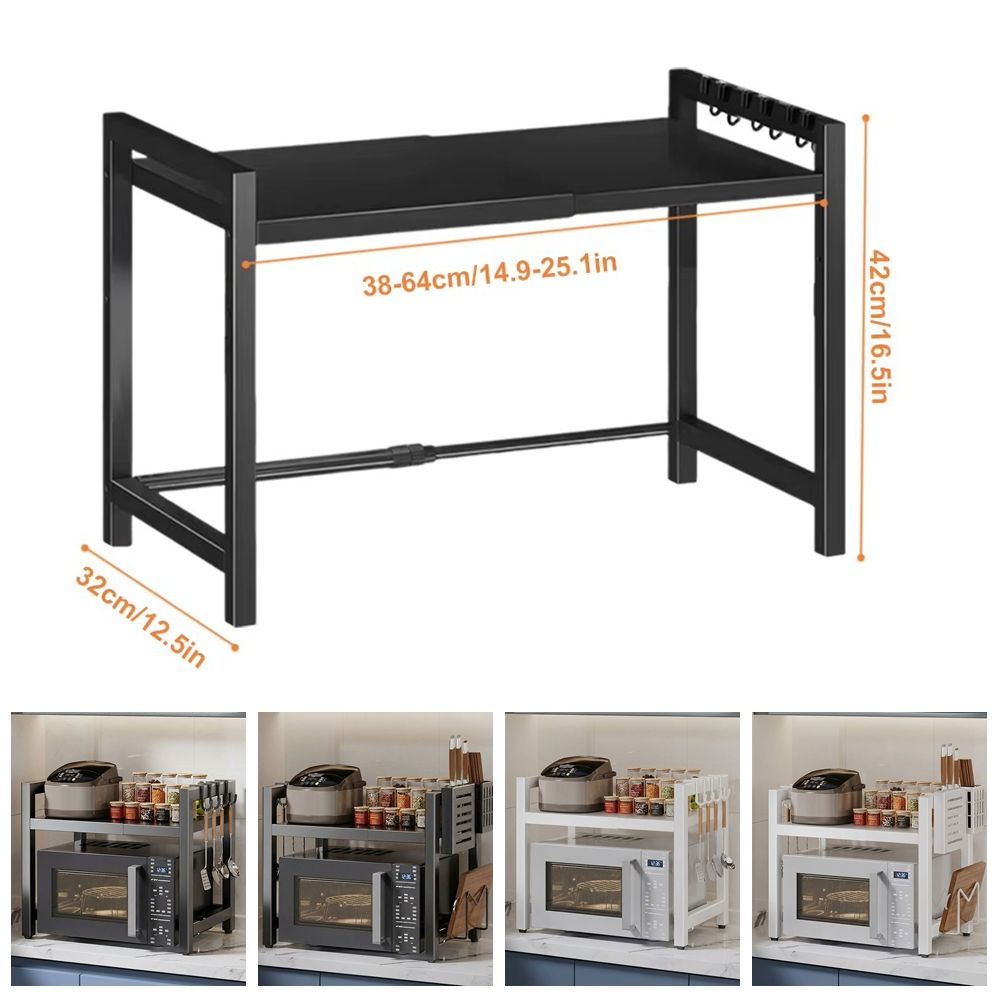 Retractable Metal Kitchen Storage Rack Adjustable Oven Storage Shelf  Seasoning Storage