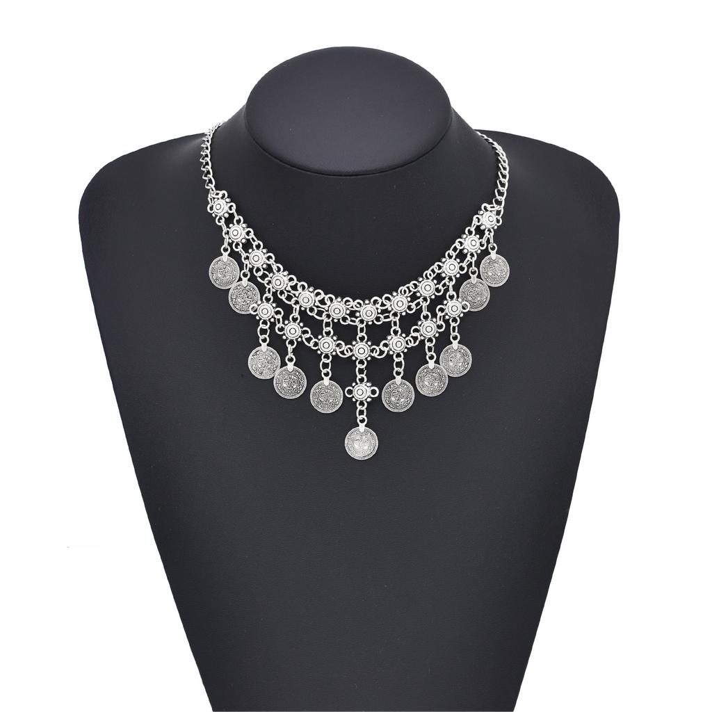 Vintage Headgear Exotic Hair Accessories Necklace Multi-purpose Ethnic Style Alloy Coins Tassel Forehead Chain