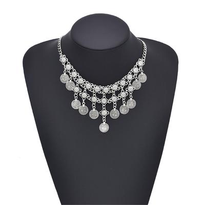 Vintage Kopfschmuck Exotische Haaraccessoires Halskette Mehrzweck Ethnisch Stil Legierung Münzen Quaste Stirnkette