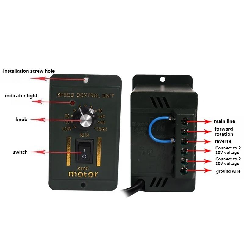 US-52 15W regulátor otáček AC motoru: Přesné řízení rychlosti a směru (220V, 50/60Hz) Mini Motors Control Velkoobchod