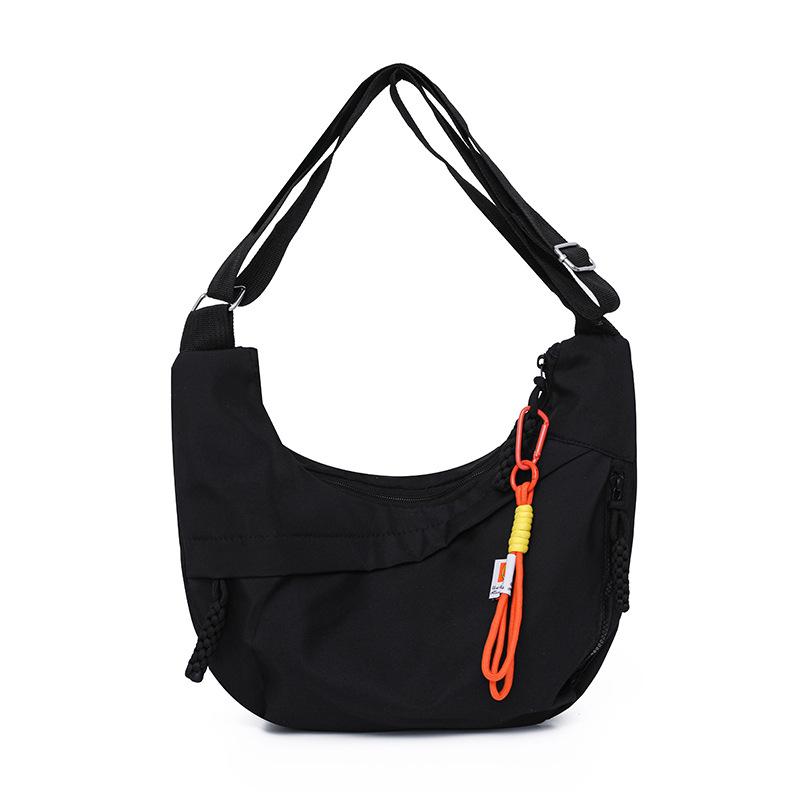 

Casual Urban Simple Single-shoulder Crossbody Commuting Dumpling Bag With pendant чорний