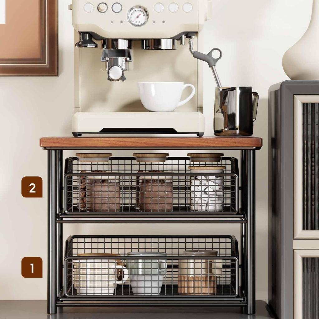 Coffee Organizer Pod Holder Countertop Multifunctional Kitchen Counter Shelf with Smooth