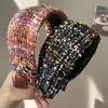 Knitted Texture Tweed Knitted Hairband Handmade Craftsmanship Anti-Slip Headband  For Women