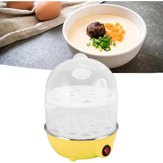 Rapid Electric Egg Cooker - Steamer for Hard Boiled, Poached, Scrambled Eggs & Omelets (2 Layers Yellow)