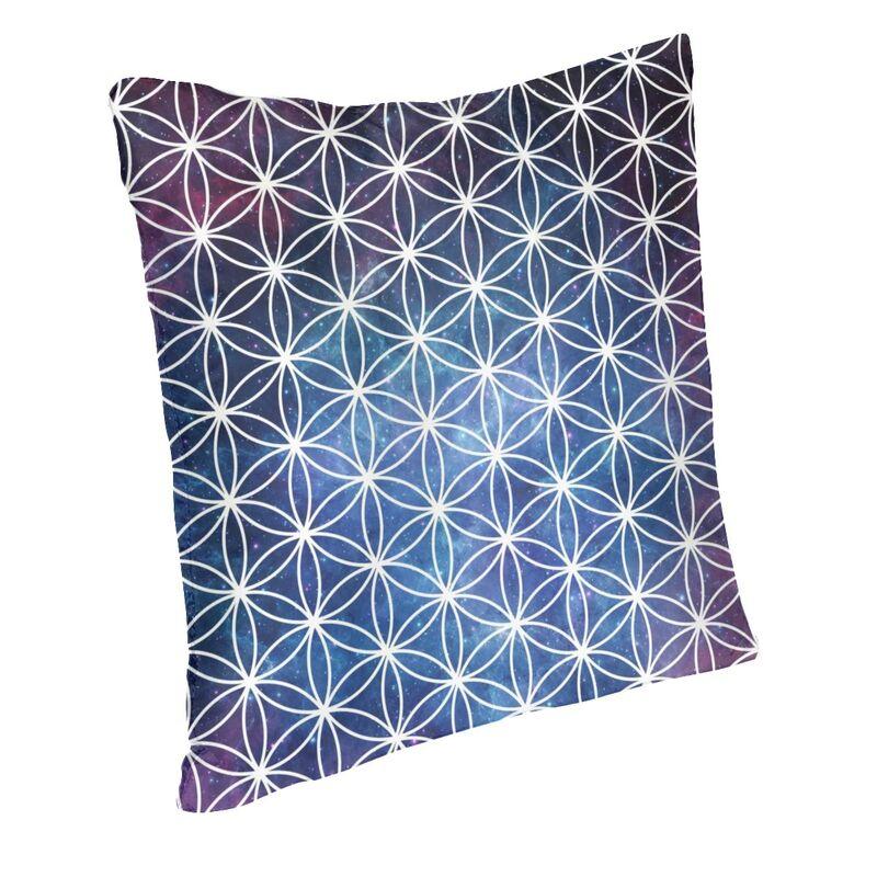 Sacred Geometry Flower Of Life Kuddfodral 45*45cm för vardagsrumssoffa Geometrisk Mandala Kuddfodral Sammets örngott