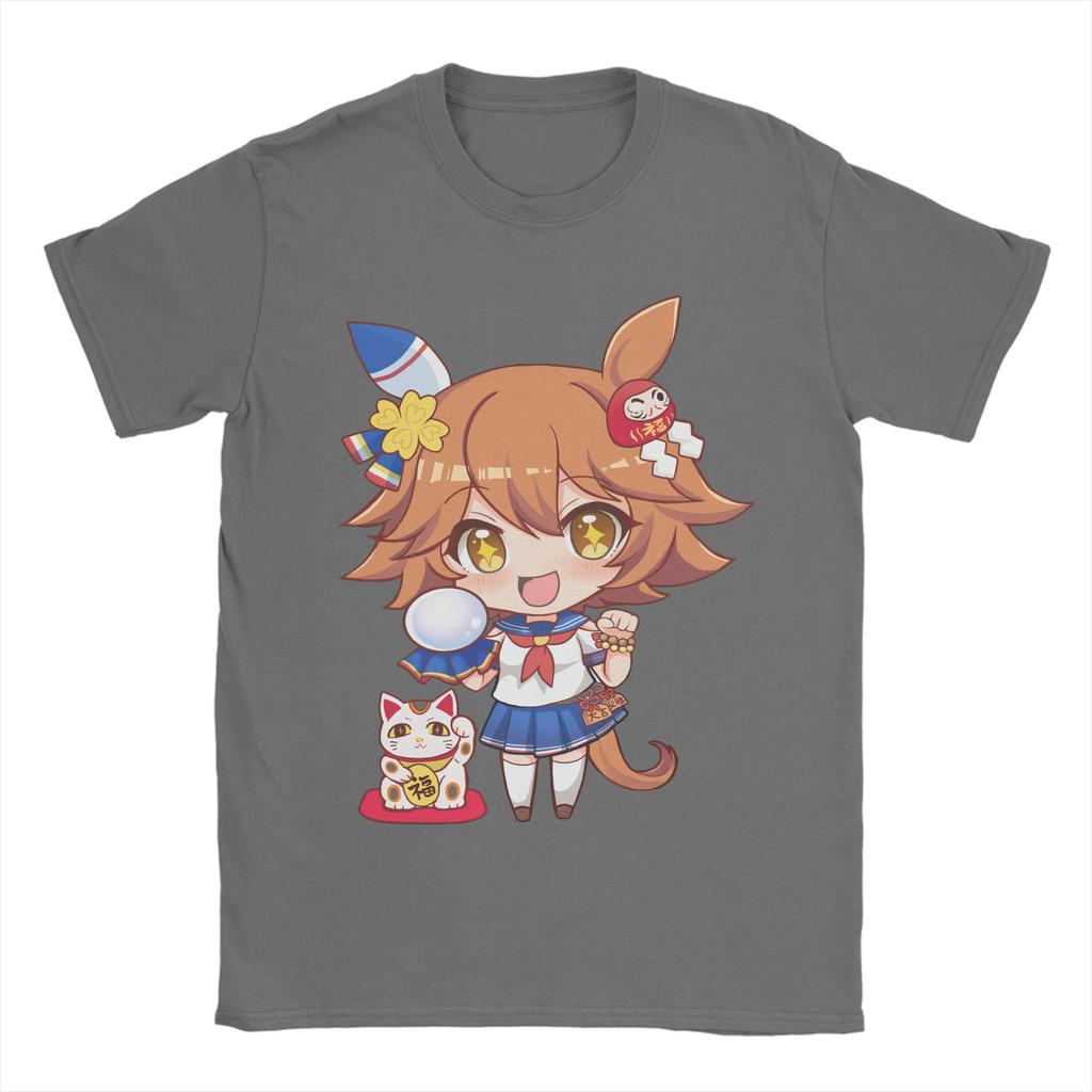 Anime Uma musume Pretty Derby T-Shirts für Herren Lustiges T-Shirt aus reiner Baumwolle Rundhals Kurzarm T-Shirt Übergröße Kleidung