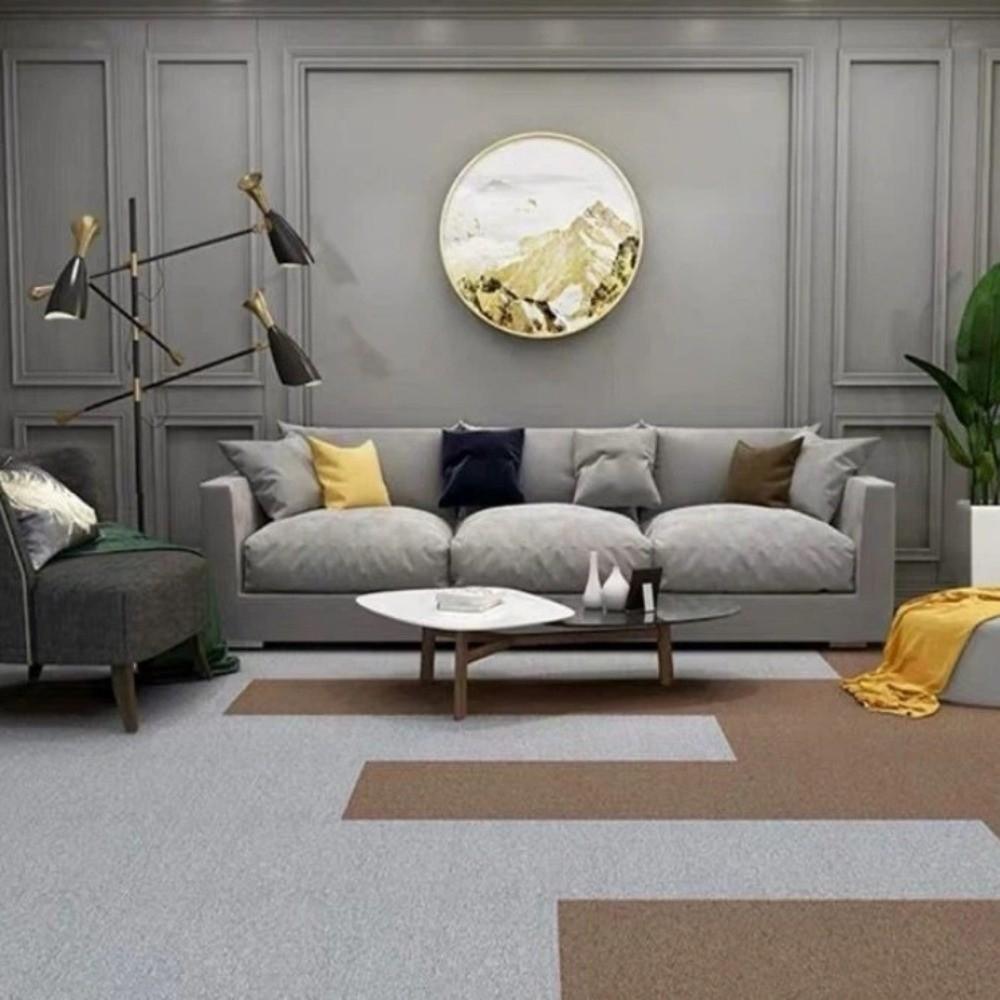 Anti Slip Carpet Floor Tiles Sticker Self Adhesive Flooring Mat  For Bedroom Home Decoration