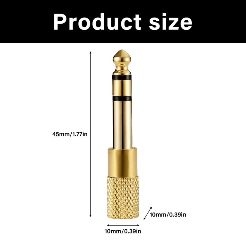 3.5mm Female To 1/4 6.35mm Male Adapter Port 6.35mm To 3.5mm Guitar Converter for Speaker Camcorder Recorders