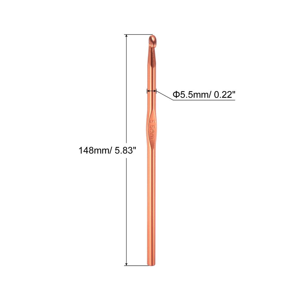 6pcs Aluminum Crochet Hook 2mm-10mm Knitting Needles for DIY Craft Yarn