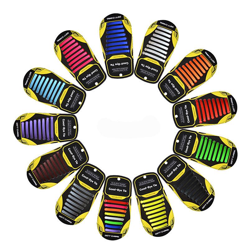 Colorful No-Tie Silicone Elastic Shoelaces - I-Shaped Design for Adults & Children