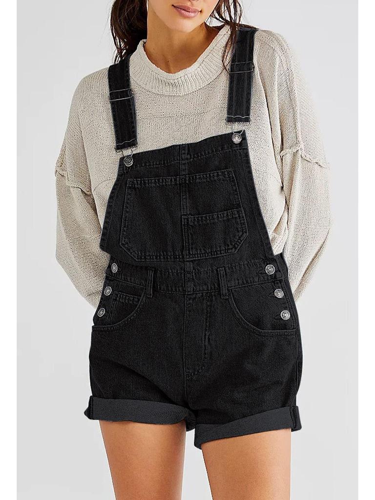 Women's Loose Multi-Pocket Overalls Jeans - European & American Style