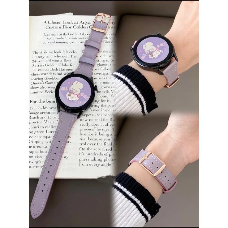 

strap leather loop band For Samsung Galaxy Watch 7 FE 5 Pro 4 6 classic 44mm 40mm sport bracelet correa Galaxy Watch 7 Galaxy Watch FE 40mm фиолетовый