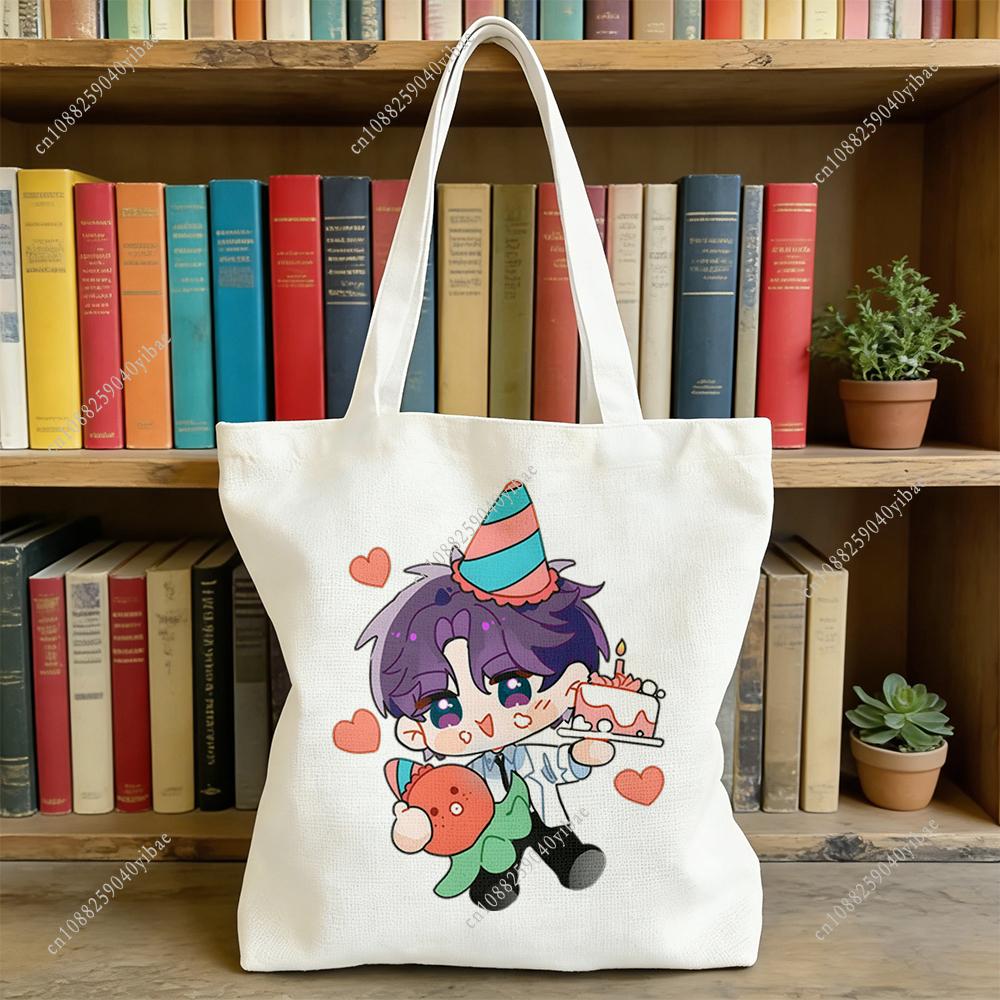 35x40CM Love and Deepspace Cute Rafayel Marine Life Handbag Anime Cosplay Qiyu Cartoon Single-shoulder Canvas Bag Game Fans