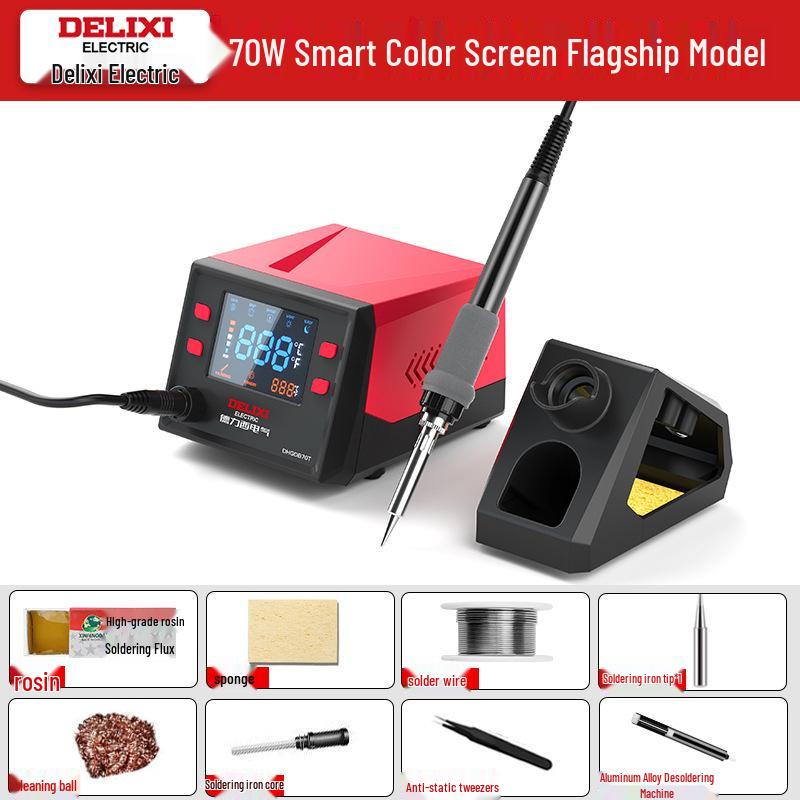Delixi 936 Adjustable Soldering Station: High-Power, Constant Temperature Soldering Iron for Household Repair & Welding.