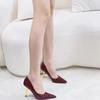 Fashion Spring New Thin Heel Single Shoes Women's Fashion Pointed Shallow Mouth Anti-slip Wear-resistant High Heels