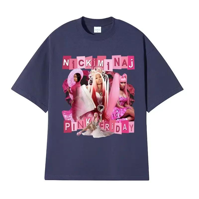Hip hop queen Nicki Minaj pink Friday pattern Tshirt for womens aesthetic fashion Tshirt round neck Tshirt