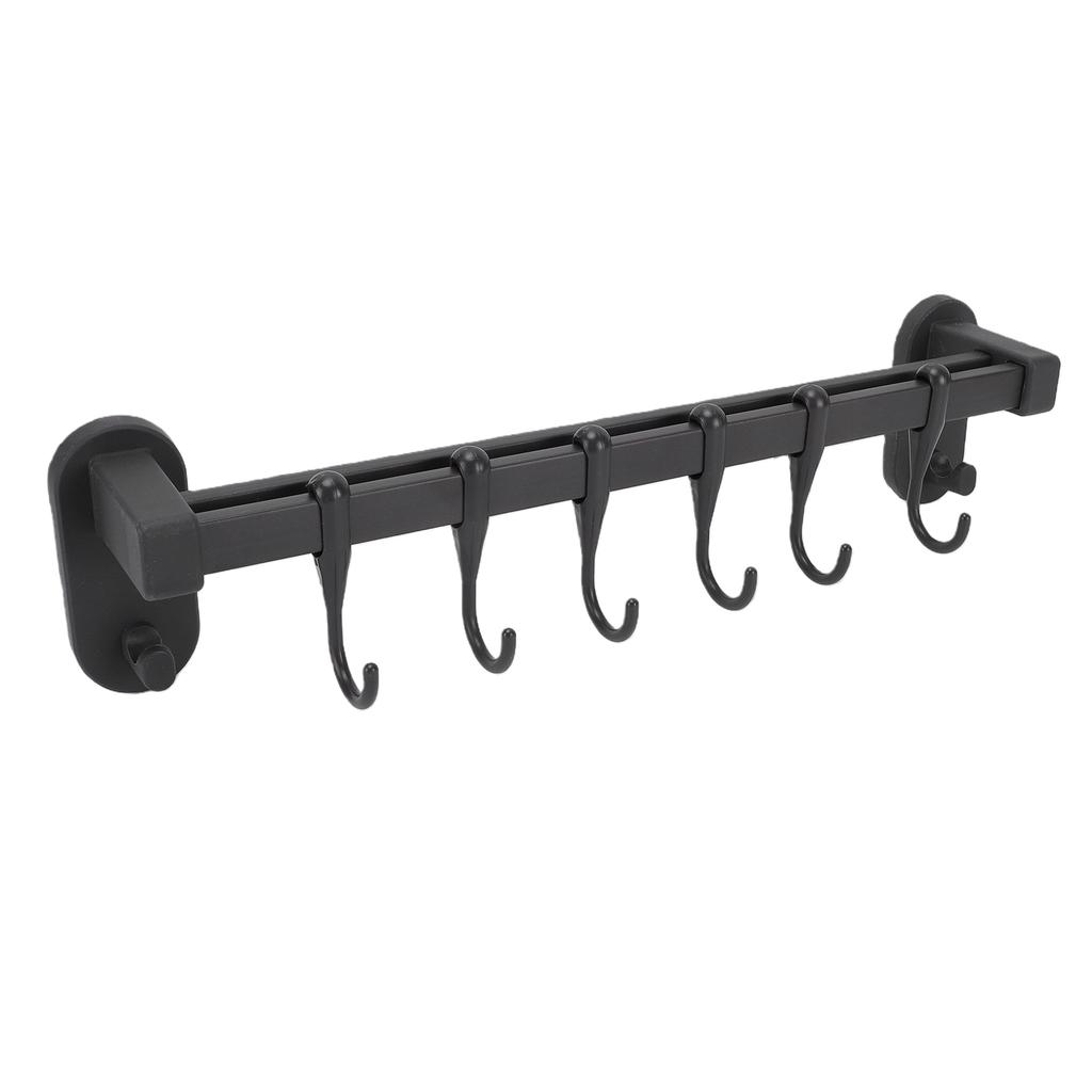 Porta utensili da cucina da parete in acciaio al carbonio, asta appendi-adesiva con ganci per coperchi di pentole, spatola, cucchiaio