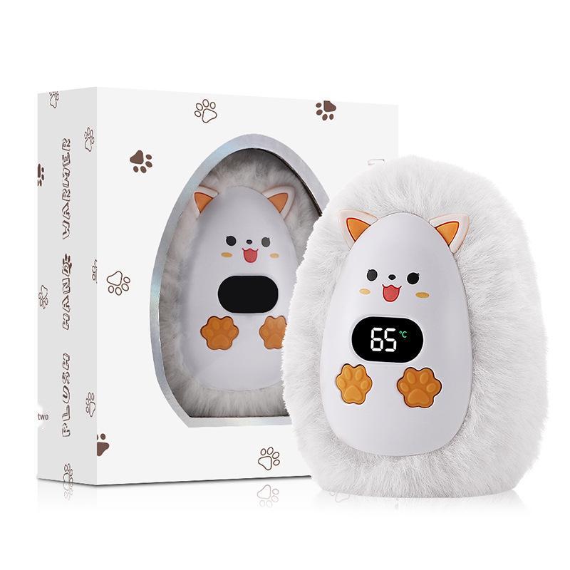 Xin Bai Lu Portable Plush Hand Warmer: Digital Display, Rechargeable Lithium Battery, Ideal Student Companion & Gift