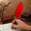 Feather Ballpoint Pen Creative Retro Goose Feather Shape Ballpoint Pen Cute Puzzle Student Stationery