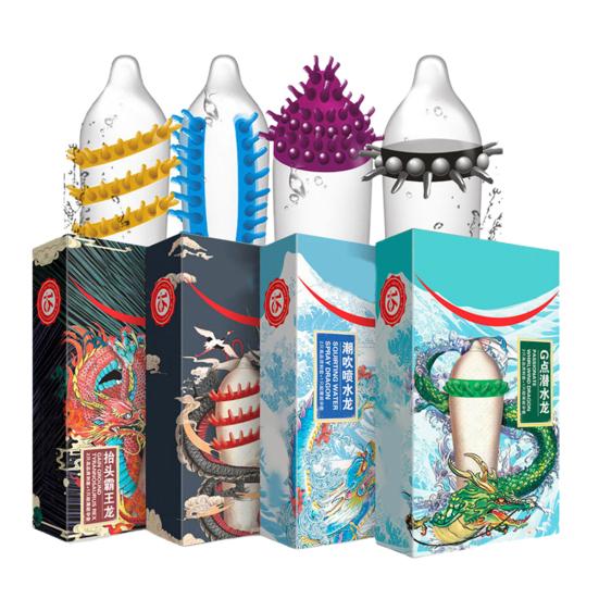 3Pcs/Box Sexual Condoms Various Shapes Bouncy Fun Elasticity Safe Enhanced Pleasure Soft Natural Latex Rubber Condom for Dating
