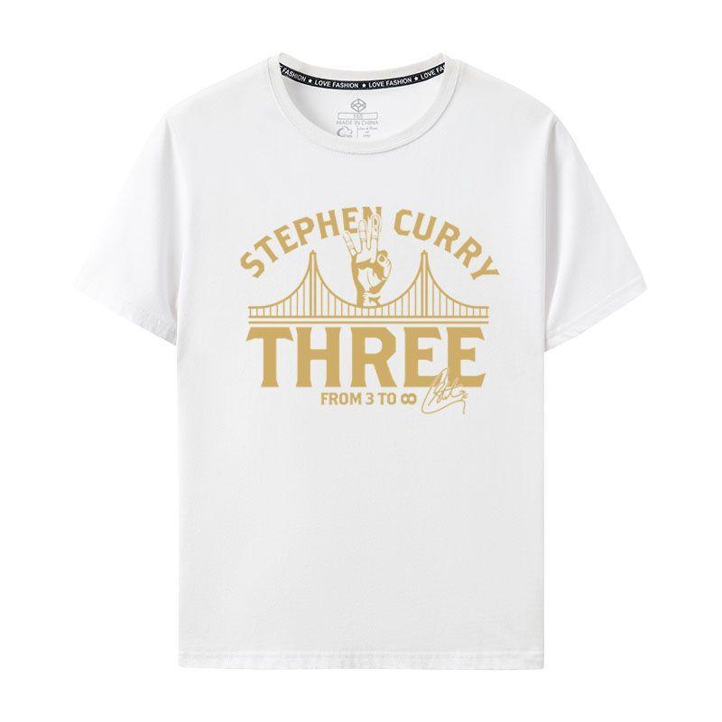2025 New Short-sleeved T-shirt Curry Warriors Three-pointer Total Reached 4,000 Commemorative Tops Plus-size Basketball