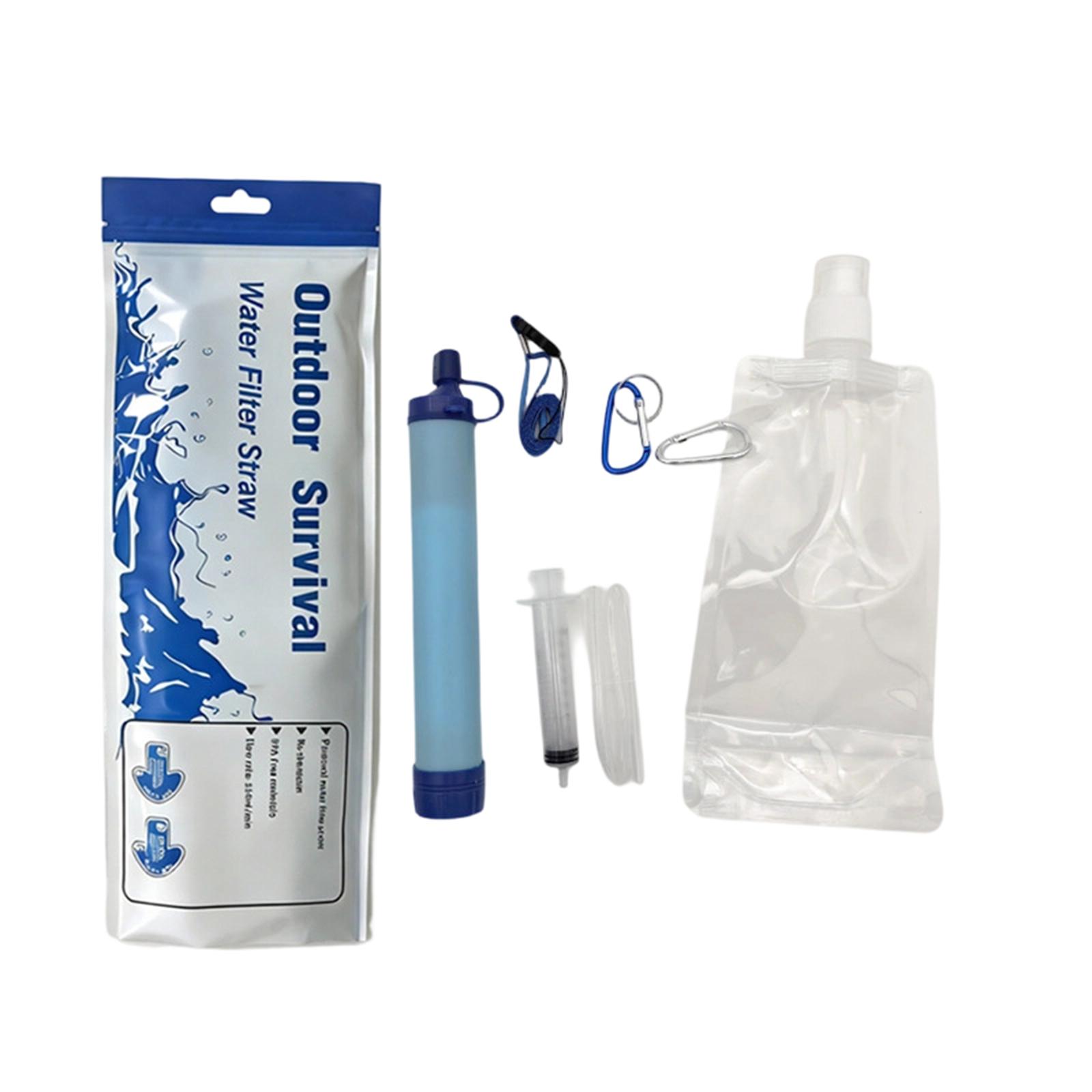 

Portable Survival Water Filter Straw Outdoor Emergency Drinking Filter Lightweight Compact Water Purifier for Hiking Camping Travel One Size синій