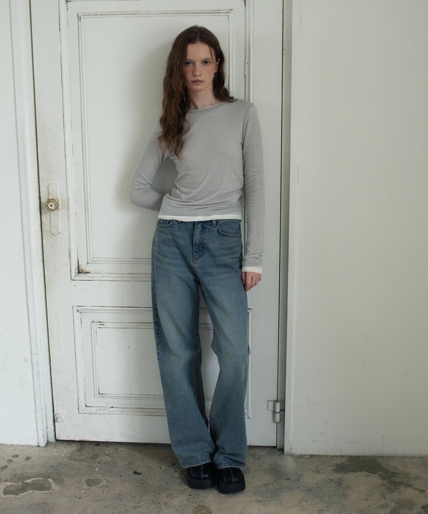 WAARFORWOMAN Wt-96 Mild Cashmere T-Shirt_Gray