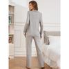 Women Long Sleeve Shirt And Pants Two Piece Pajama Casual Home Loungewear Set